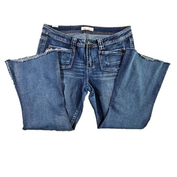 Almost Famous Jeans Women’s Size 13 Med Wash Boot Cut Denim Blue Stretch - Picture 2 of 16